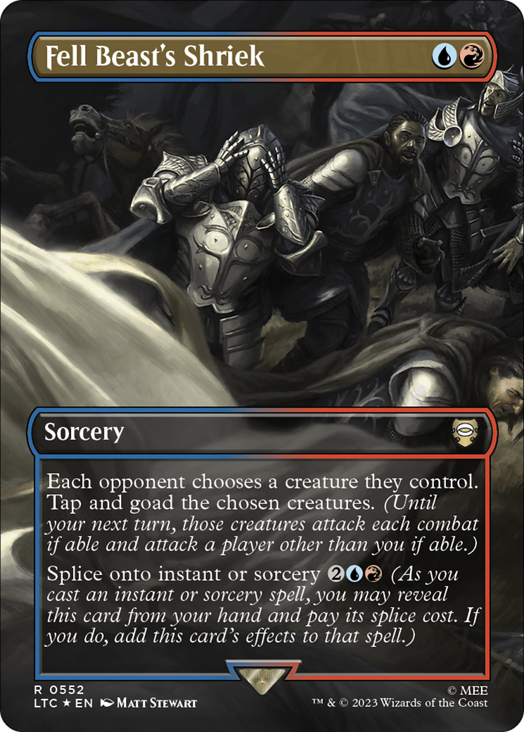 Fell Beast's Shriek (Borderless) (Surge Foil) [The Lord of the Rings: Tales of Middle-Earth Commander] | L.A. Mood Comics and Games