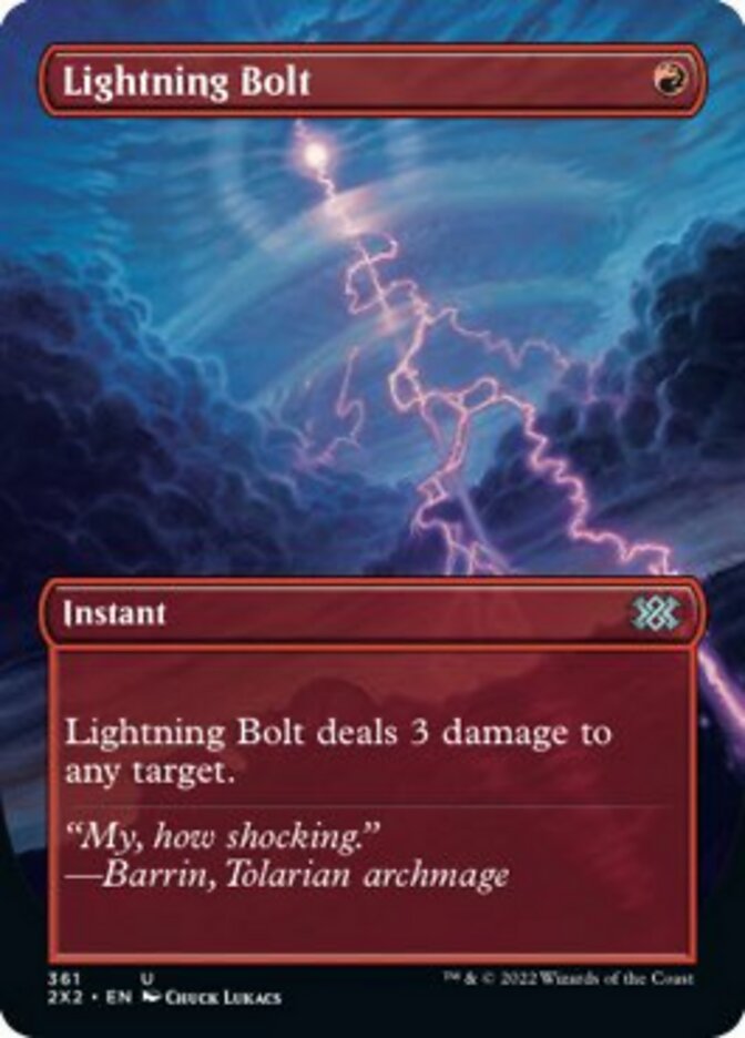 Lightning Bolt (Borderless Alternate Art) [Double Masters 2022] | L.A. Mood Comics and Games