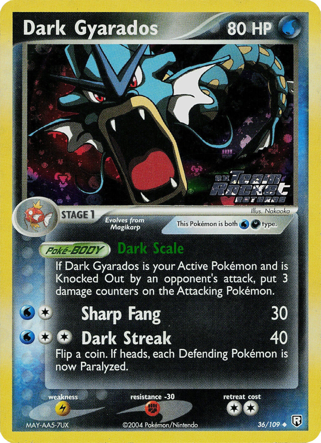 Dark Gyarados (36/109) (Stamped) [EX: Team Rocket Returns] | L.A. Mood Comics and Games