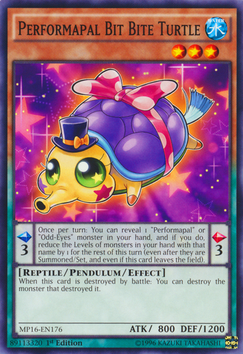 Performapal Bit Bite Turtle [MP16-EN176] Common | L.A. Mood Comics and Games