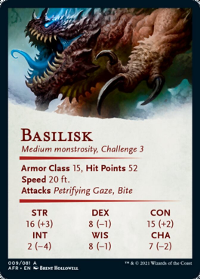 Basilisk Art Card (Gold-Stamped Signature) [Dungeons & Dragons: Adventures in the Forgotten Realms Art Series] | L.A. Mood Comics and Games