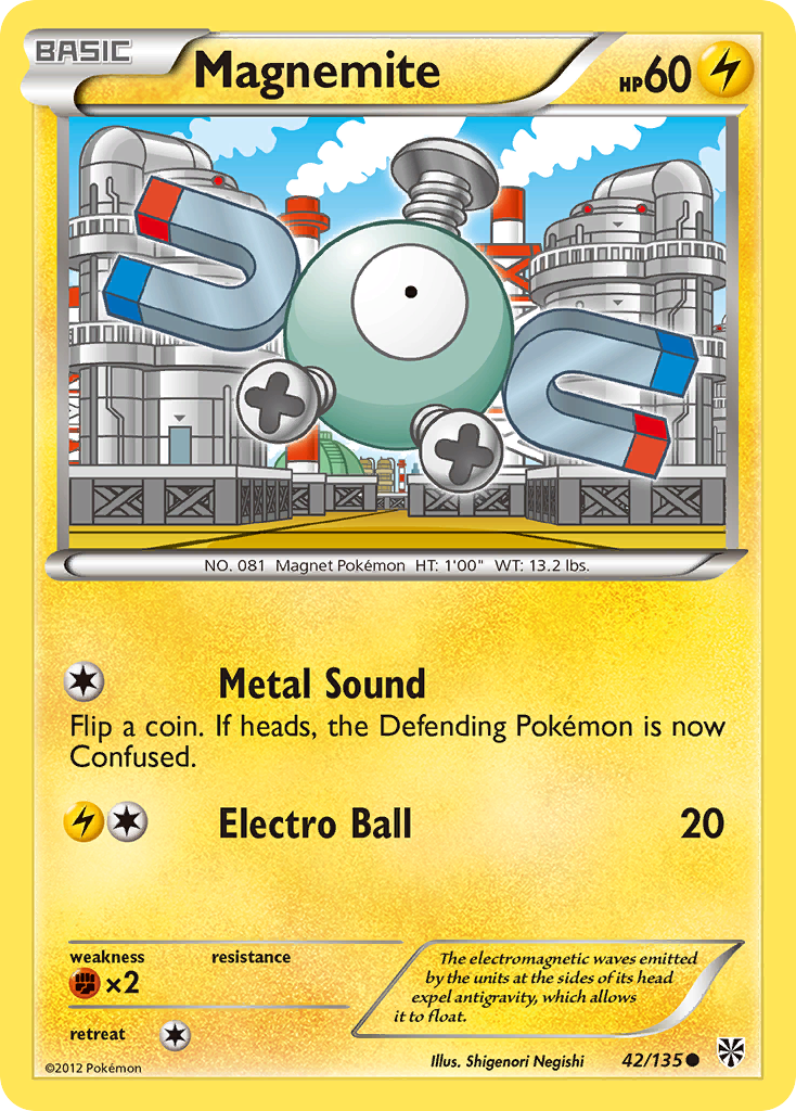 Magnemite (42/135) [Black & White: Plasma Storm] | L.A. Mood Comics and Games