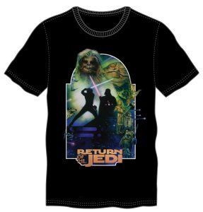 Star Wars Charaters Poster Return of the Jedi Black Tee LG | L.A. Mood Comics and Games