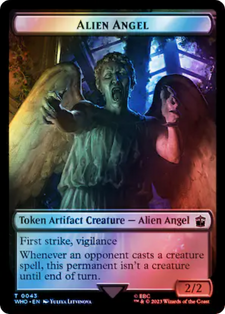 Alien Angel // Alien Salamander Double-Sided Token (Surge Foil) [Doctor Who Tokens] | L.A. Mood Comics and Games