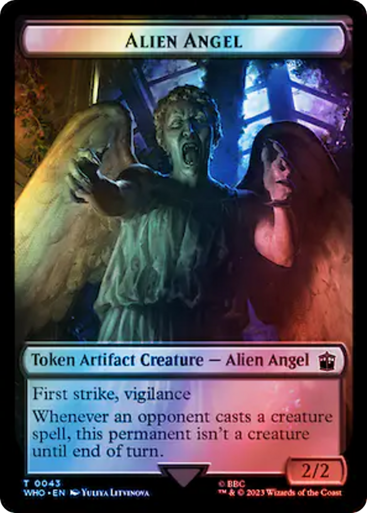 Alien Angel // Clue (0051) Double-Sided Token (Surge Foil) [Doctor Who Tokens] | L.A. Mood Comics and Games