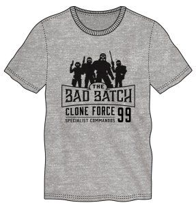 STAR WARS - CLONE WAR BAD BATCH Men's Heather Grey Tee Medium | L.A. Mood Comics and Games