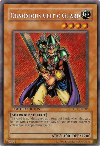 Obnoxious Celtic Guard [CT1-EN006] Secret Rare | L.A. Mood Comics and Games