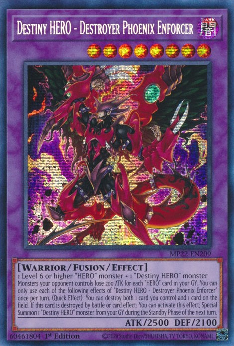 Destiny HERO - Destroyer Phoenix Enforcer [MP22-EN209] Prismatic Secret Rare | L.A. Mood Comics and Games