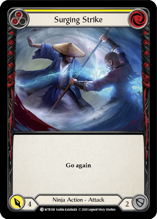 Surging Strike (Yellow) [U-WTR108] (Welcome to Rathe Unlimited)  Unlimited Rainbow Foil | L.A. Mood Comics and Games