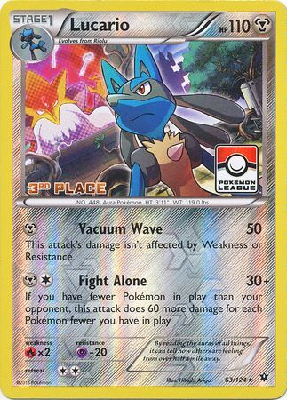 Lucario (63/124) (League Promo 3rd Place) [XY: Fates Collide] | L.A. Mood Comics and Games