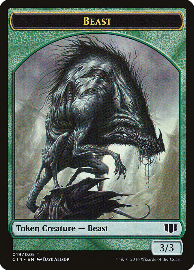 Elemental // Beast (019/036) Double-Sided Token [Commander 2014 Tokens] | L.A. Mood Comics and Games