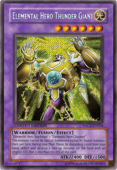 Elemental Hero Thunder Giant [EHC2-EN004] Secret Rare | L.A. Mood Comics and Games
