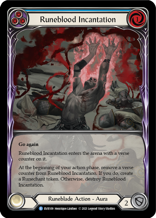 Runeblood Incantation (Blue) [EVR109] (Everfest)  1st Edition Extended Art Rainbow Foil | L.A. Mood Comics and Games