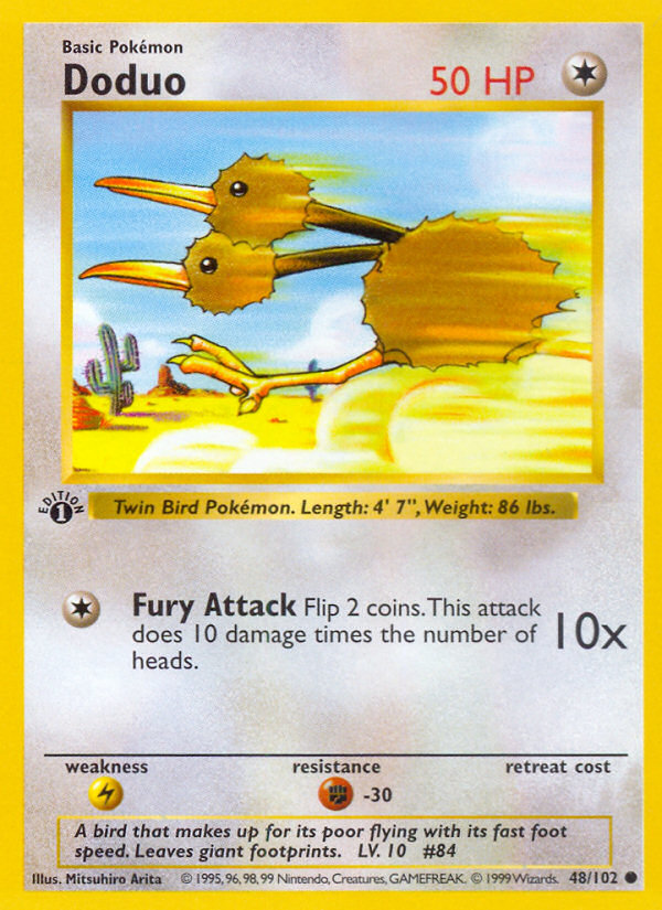 Doduo (48/102) (Shadowless) [Base Set 1st Edition] | L.A. Mood Comics and Games