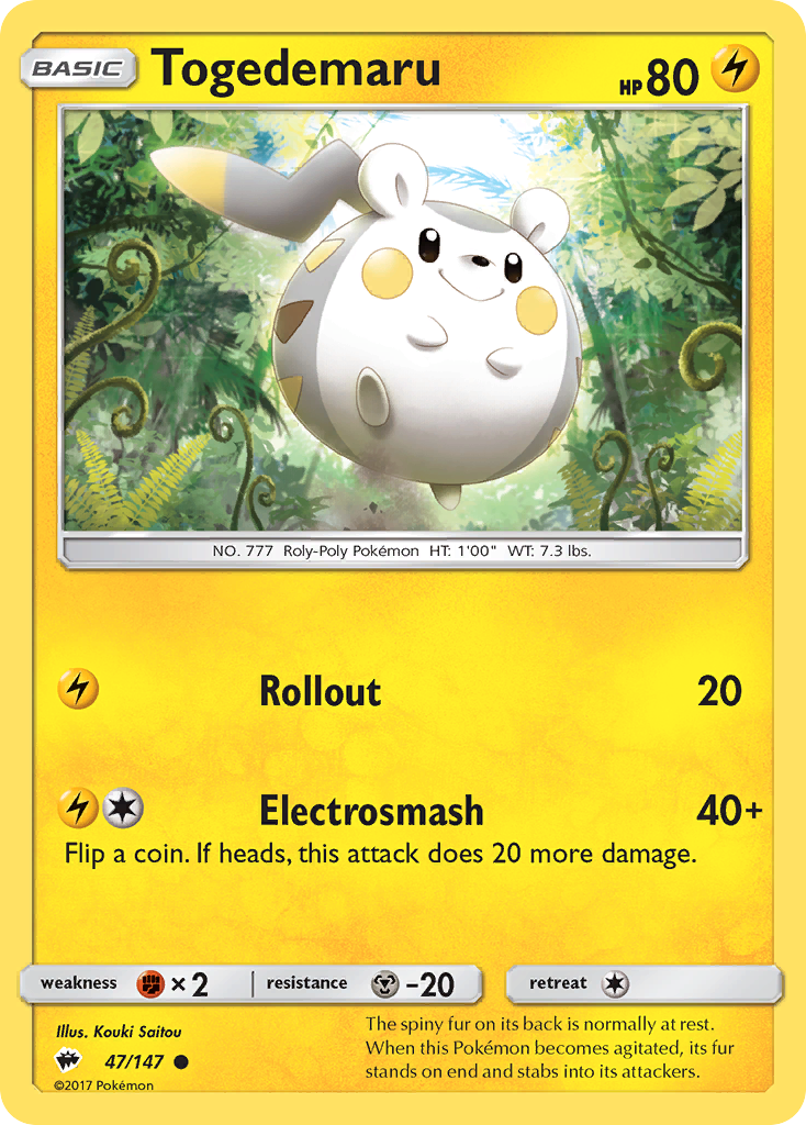 Togedemaru (47/147) [Sun & Moon: Burning Shadows] | L.A. Mood Comics and Games