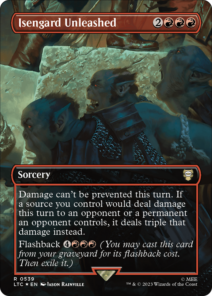 Isengard Unleashed (Borderless) (Surge Foil) [The Lord of the Rings: Tales of Middle-Earth Commander] | L.A. Mood Comics and Games