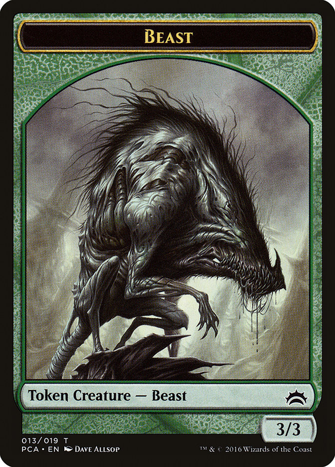 Beast // Saproling Double-Sided Token [Planechase Anthology Tokens] | L.A. Mood Comics and Games