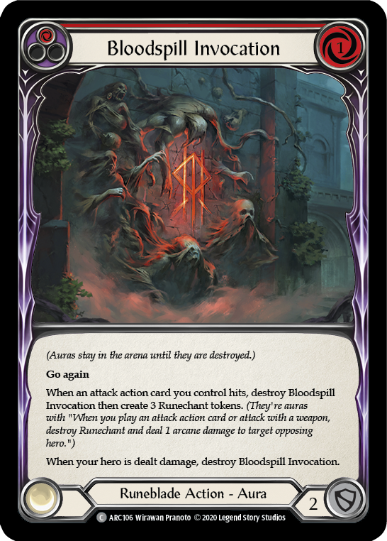 Bloodspill Invocation (Red) [U-ARC106] (Arcane Rising Unlimited)  Unlimited Rainbow Foil | L.A. Mood Comics and Games