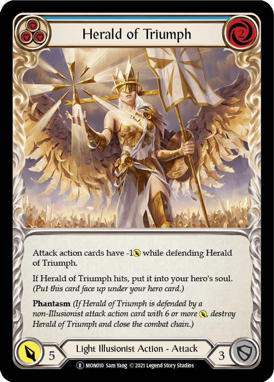 Herald of Triumph (Blue) [U-MON010-RF] (Monarch Unlimited)  Unlimited Rainbow Foil | L.A. Mood Comics and Games