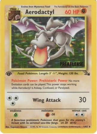 Aerodactyl (1/62) (Prerelease Promo) [Fossil 1st Edition] | L.A. Mood Comics and Games