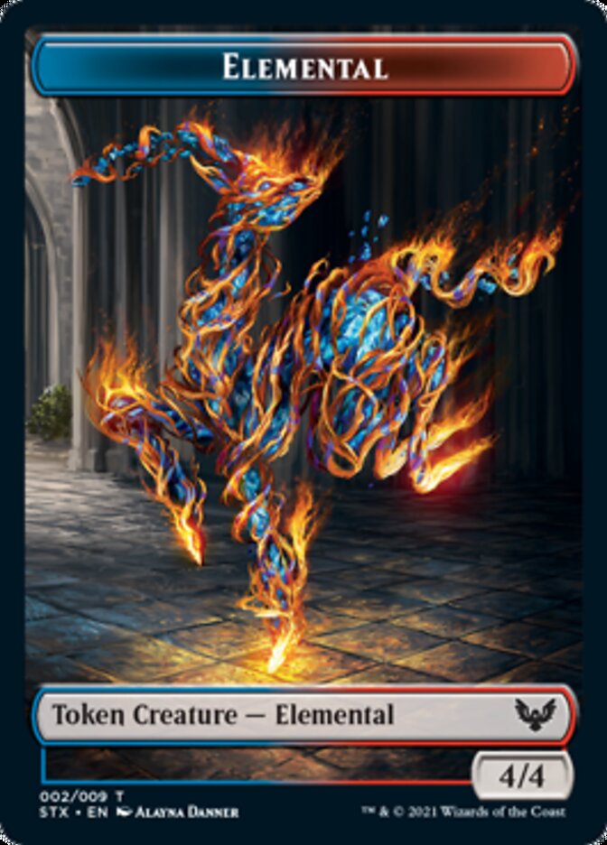 Elemental // Lukka, Wayward Bonder Emblem Double-Sided Token [Strixhaven: School of Mages Tokens] | L.A. Mood Comics and Games