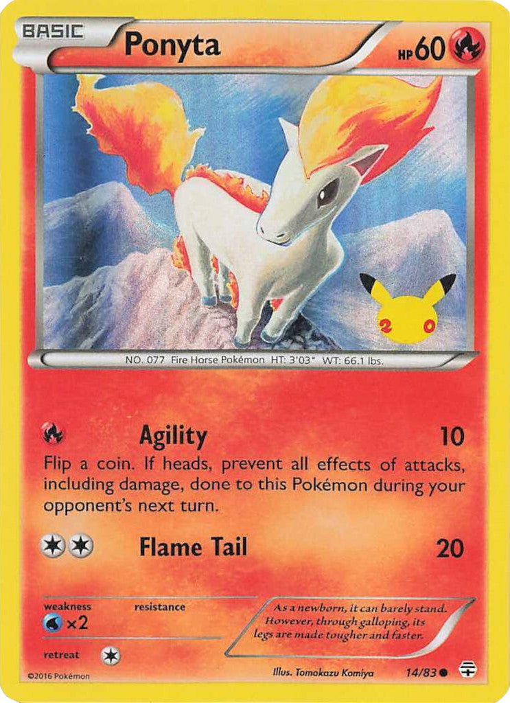 Ponyta (14/83) (20th Anniversary Stamp) [XY: Generations] | L.A. Mood Comics and Games
