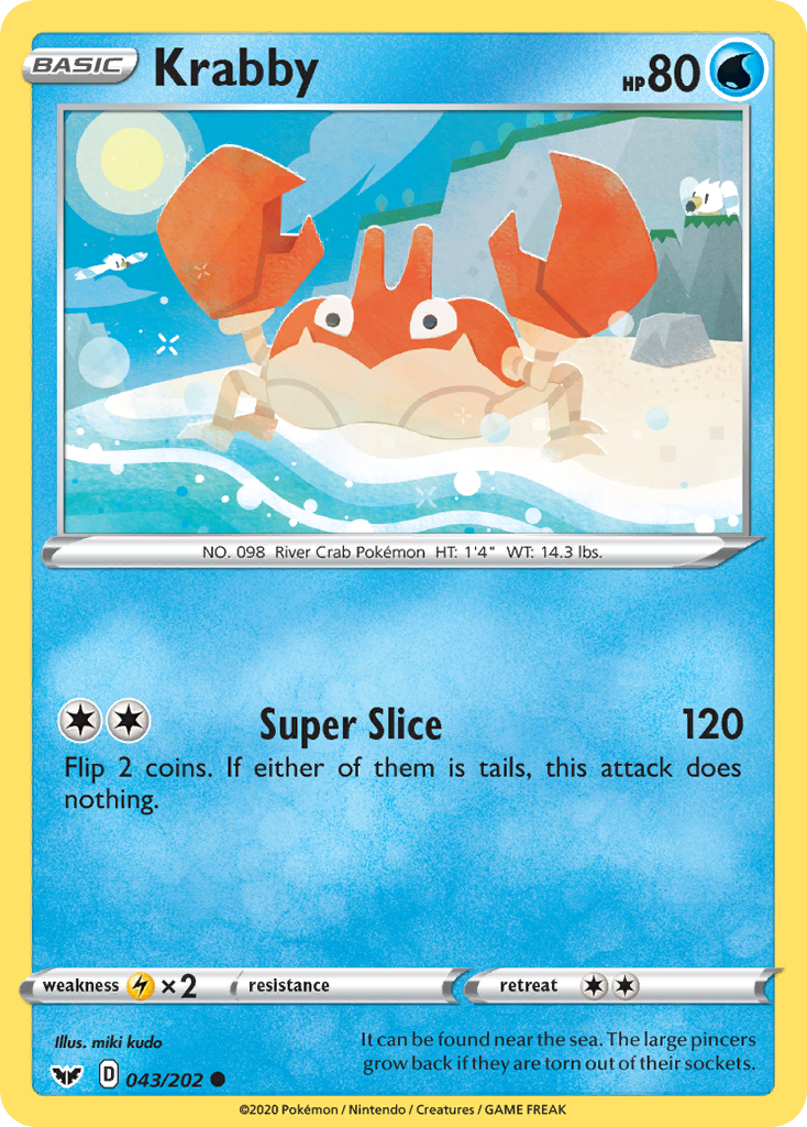 Krabby (043/202) [Sword & Shield: Base Set] | L.A. Mood Comics and Games