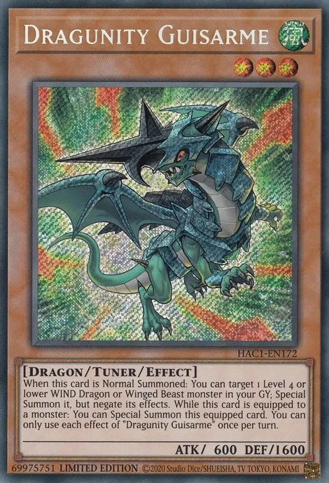 Dragunity Guisarme [HAC1-EN172] Secret Rare | L.A. Mood Comics and Games