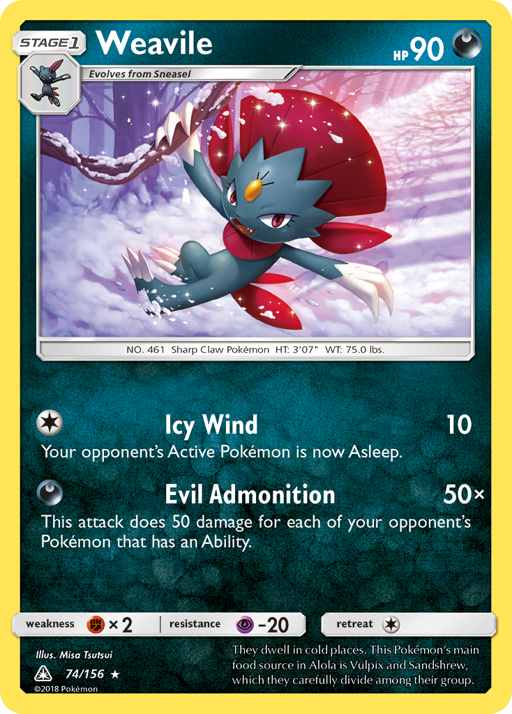 Weavile (74/156) [Sun & Moon: Ultra Prism] | L.A. Mood Comics and Games