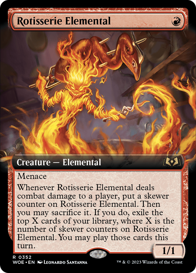 Rotisserie Elemental (Extended Art) [Wilds of Eldraine] | L.A. Mood Comics and Games