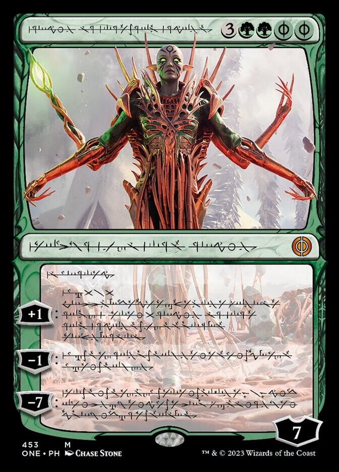 Nissa, Ascended Animist (Phyrexian Step-and-Compleat Foil) [Phyrexia: All Will Be One] | L.A. Mood Comics and Games