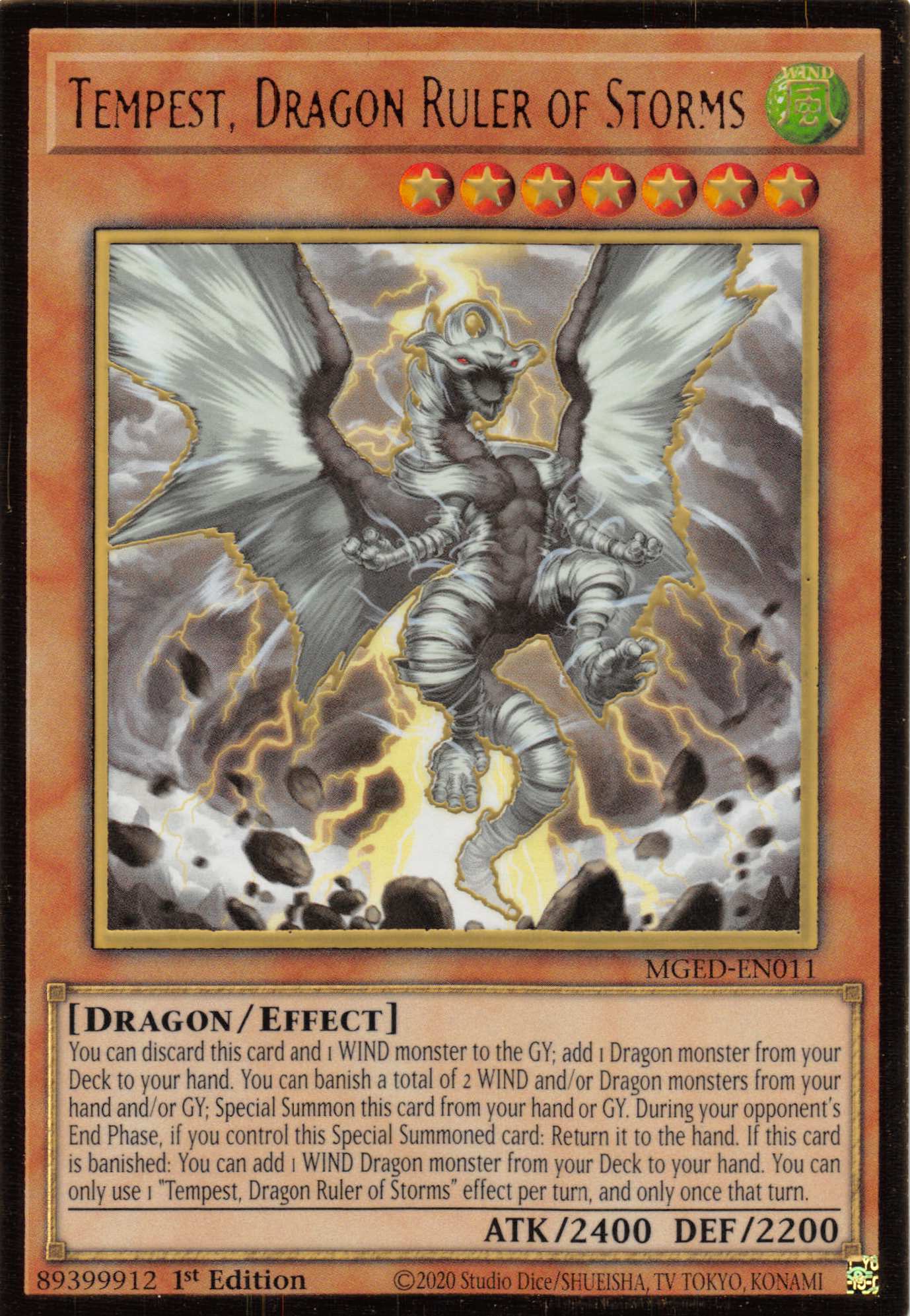Tempest, Dragon Ruler of Storms [MGED-EN011] Gold Rare | L.A. Mood Comics and Games