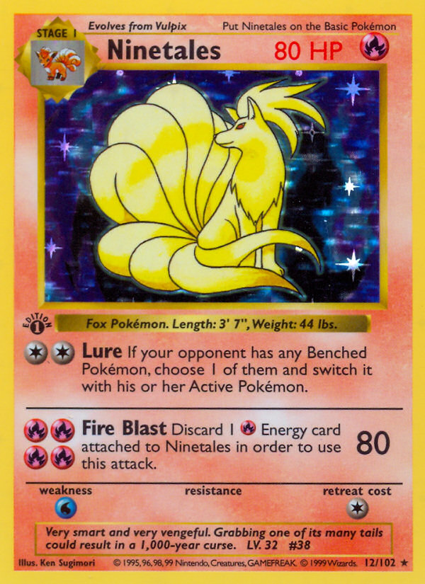 Ninetales (12/102) (Shadowless) [Base Set 1st Edition] | L.A. Mood Comics and Games