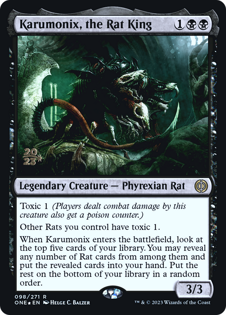 Karumonix, the Rat King [Phyrexia: All Will Be One Prerelease Promos] | L.A. Mood Comics and Games