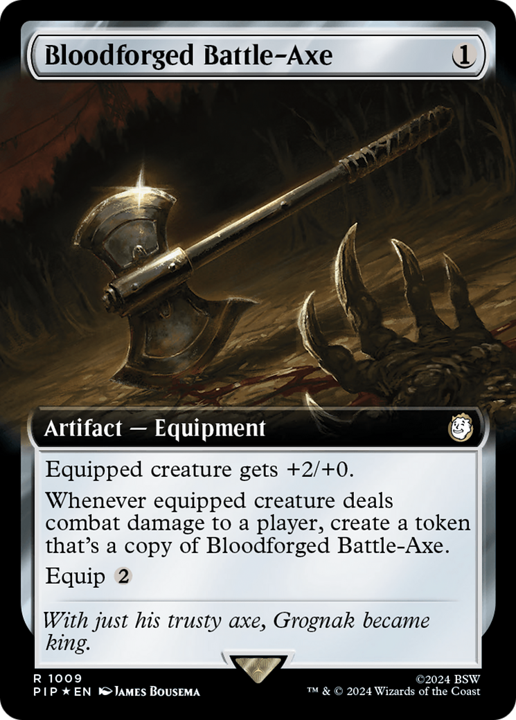 Bloodforged Battle-Axe (Extended Art) (Surge Foil) [Fallout] | L.A. Mood Comics and Games