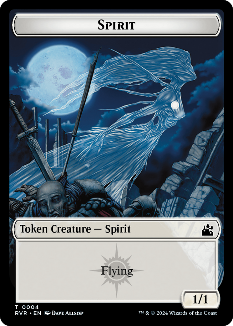 Spirit (0018) // Spirit (0004) Double-Sided Token [Ravnica Remastered Tokens] | L.A. Mood Comics and Games