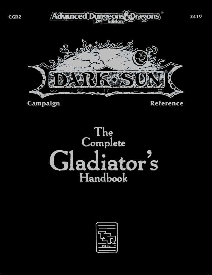 AD&D 2nd Ed. - Dark Sun: The Complete Gladiator's Handbook (USED) | L.A. Mood Comics and Games