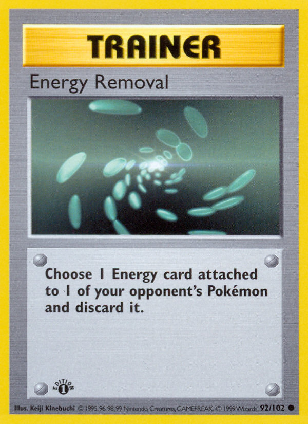 Energy Removal (92/102) (Shadowless) [Base Set 1st Edition] | L.A. Mood Comics and Games