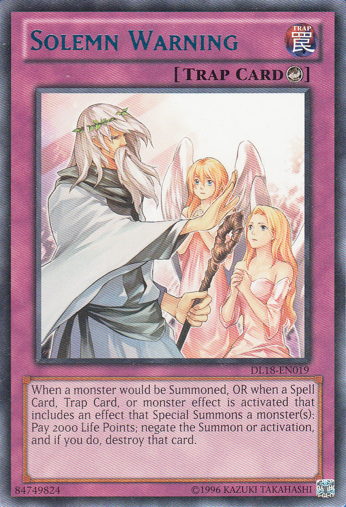 Solemn Warning (Blue) [DL18-EN019] Rare | L.A. Mood Comics and Games
