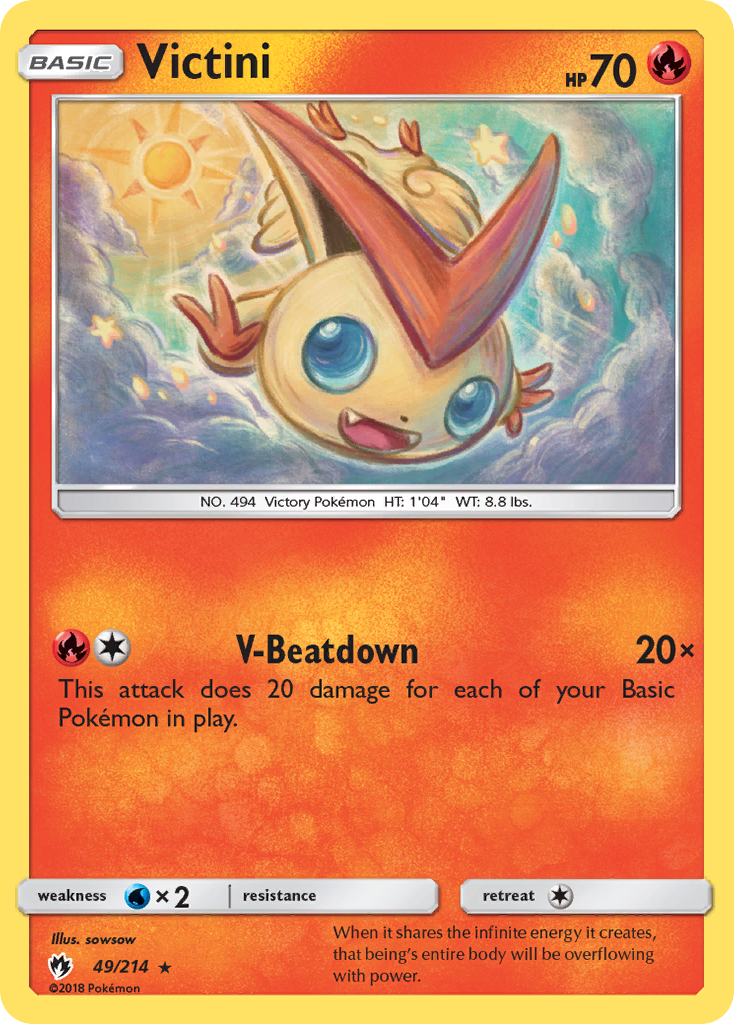 Victini (49/214) [Sun & Moon: Lost Thunder] | L.A. Mood Comics and Games