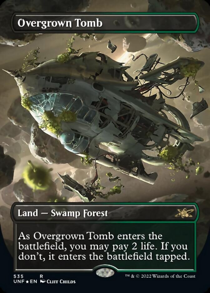 Overgrown Tomb (Borderless) (Galaxy Foil) [Unfinity] | L.A. Mood Comics and Games