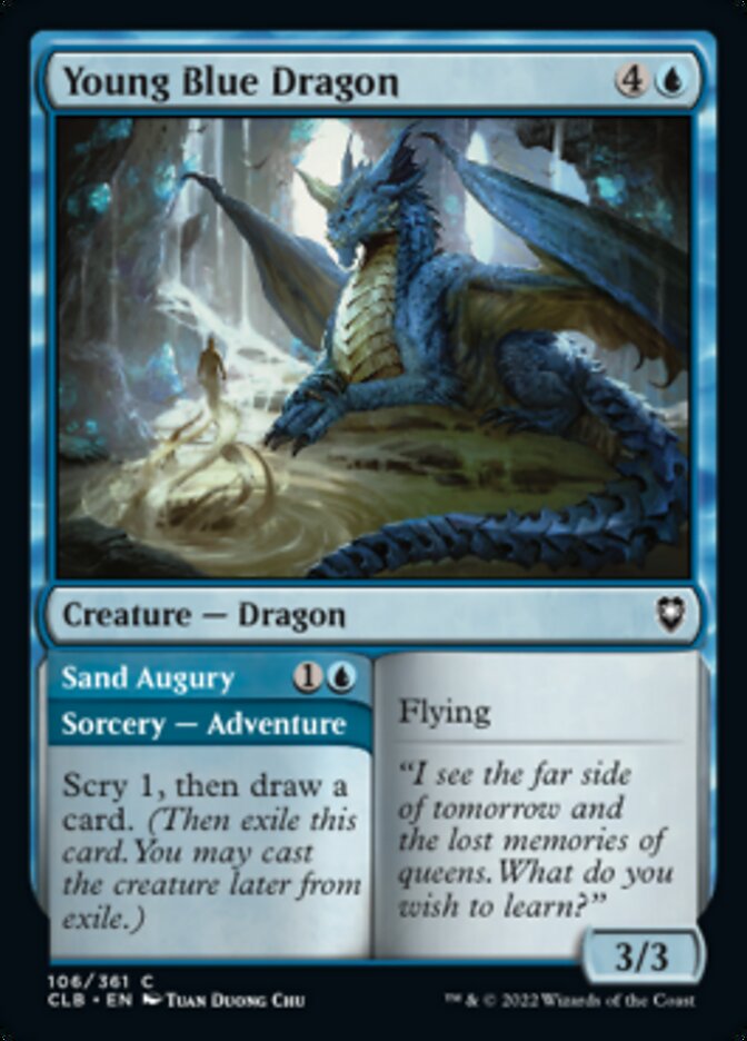 Young Blue Dragon // Sand Augury [Commander Legends: Battle for Baldur's Gate] | L.A. Mood Comics and Games