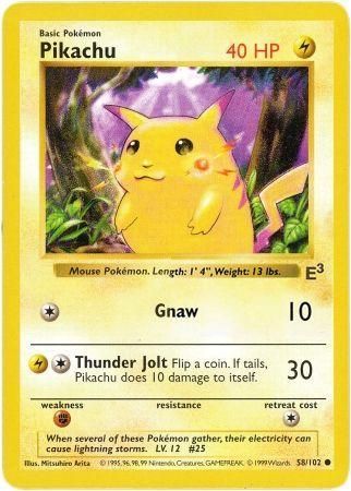 Pikachu (58/102) (E3 Stamped Promo with Red Cheeks) [Miscellaneous Cards] | L.A. Mood Comics and Games