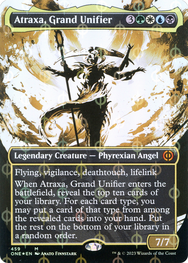 Atraxa, Grand Unifier (Borderless Ichor Step-and-Compleat Foil) [Phyrexia: All Will Be One] | L.A. Mood Comics and Games