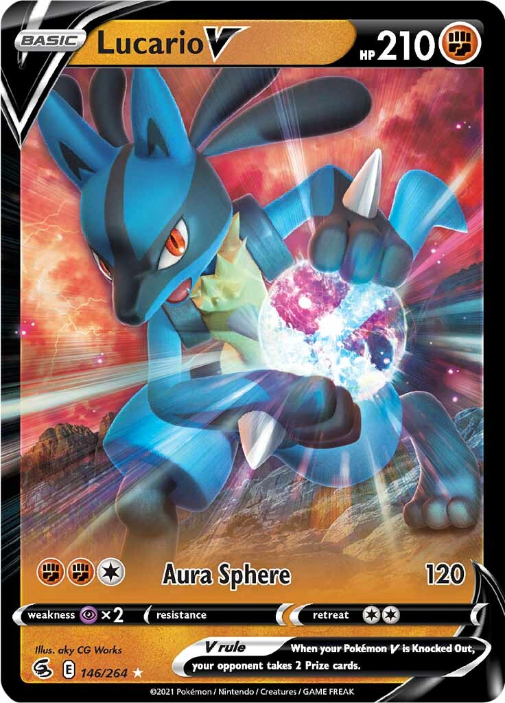 Lucario V (146/264) (Jumbo Card) [Sword & Shield: Fusion Strike] | L.A. Mood Comics and Games