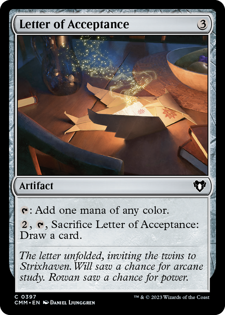 Letter of Acceptance [Commander Masters] | L.A. Mood Comics and Games