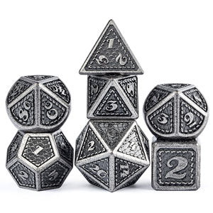 Metal & Enamel Dice Set (7pcs) [Knight] | L.A. Mood Comics and Games