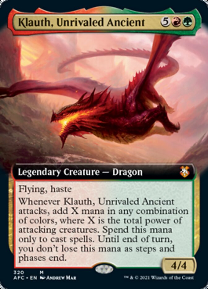 Klauth, Unrivaled Ancient (Extended Art) [Dungeons & Dragons: Adventures in the Forgotten Realms Commander] | L.A. Mood Comics and Games