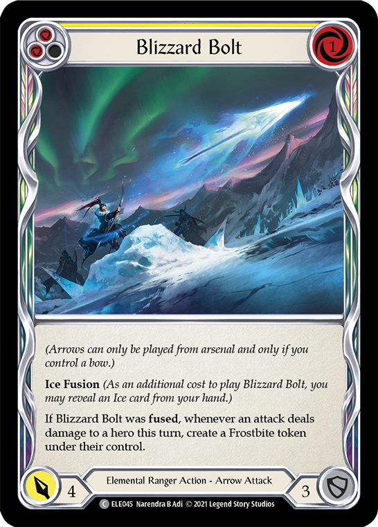 Blizzard Bolt (Yellow) [ELE045] (Tales of Aria)  1st Edition Rainbow Foil | L.A. Mood Comics and Games