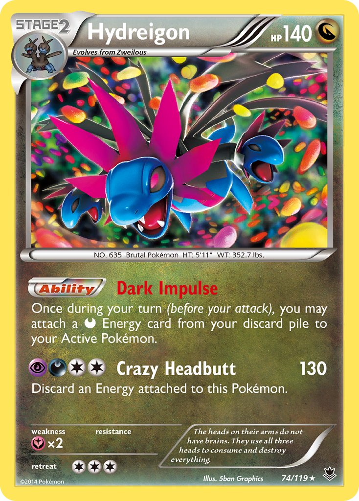 Hydreigon (74/119) (Cosmos Holo) (Blister Exclusive) [XY: Phantom Forces] | L.A. Mood Comics and Games